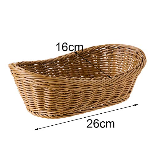 Panier à Pain Ovale En Osier Synthétique – 25,4 Cm, Rangement Naturel Pour Pain, Fruits, Cosmétique, Table Ou Salle De Bain