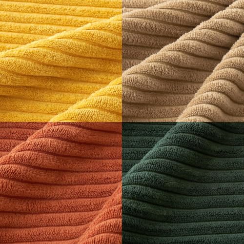 Image of MIULEE Fall Corduroy Decorative Throw Pillow Covers Green-Rust 20x20