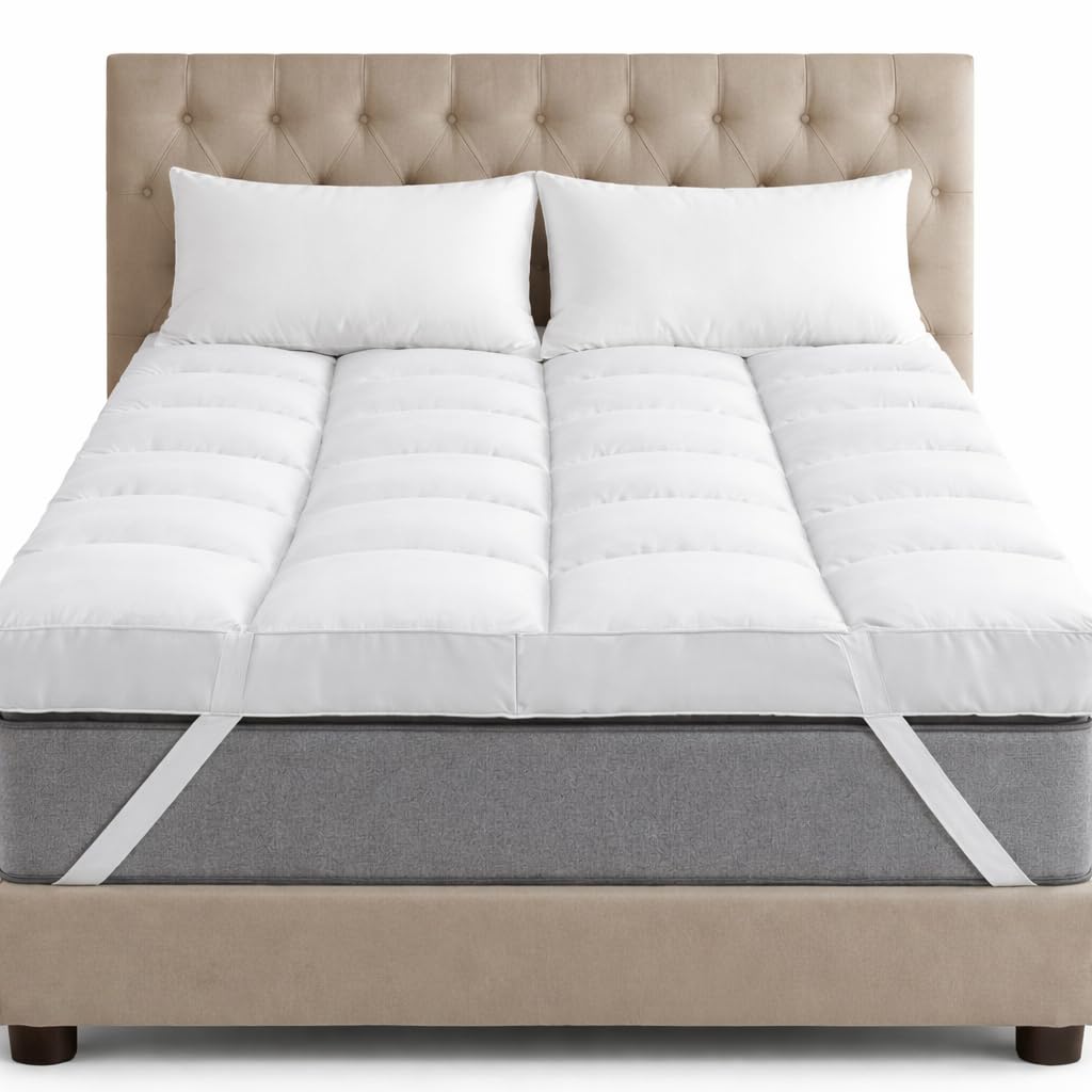 Nfk Textile White Deep Sleep Hotel Quality Mattress Topper 10Cm / 4 Inch Thick – Hypoallergenic Quilted 1000 Gsm, Machine Washable, (4Ft)