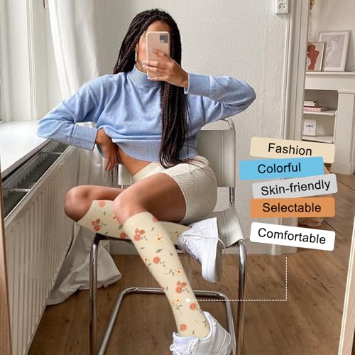 Image of Iseasoo 4 Pairs Compression Socks for Women Circulation-Best Support for Nurses,Running,Athletic,Travel