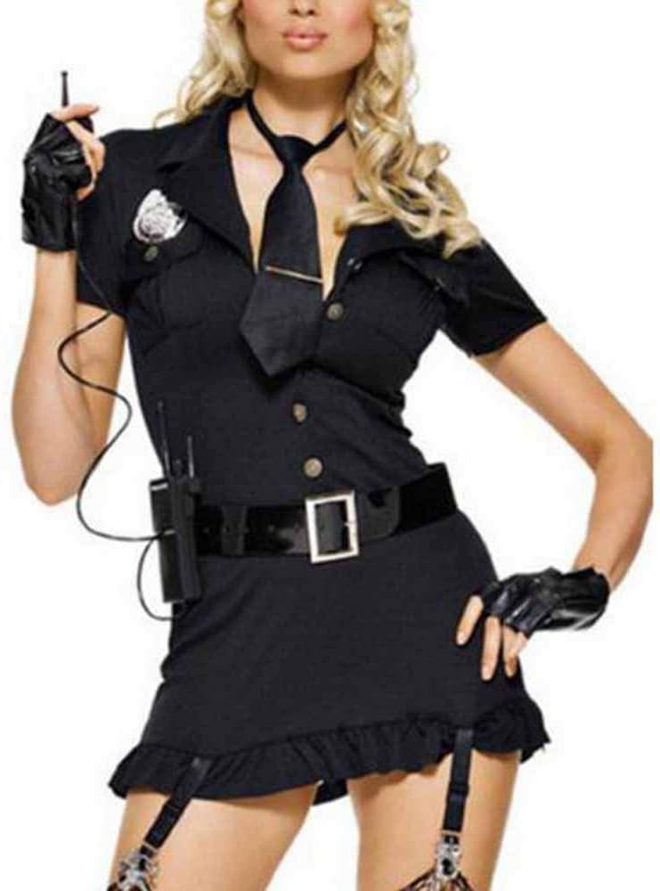 HellomikoWomen's Sexy Lingerie Ladies Nurse Outfits Maid Uniform Costumes Police Sleepwear Cosplay Dress
