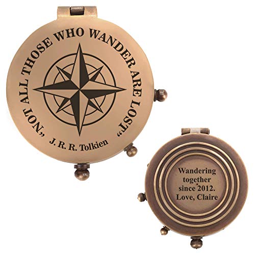 Aurelie & George Personalized Custom Compass (6 Designs) - Not All Who Wander