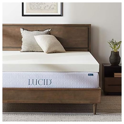 LUCID 4 Inch Ventilated Memory Foam Mattress Topper - 3-Year Warranty - King