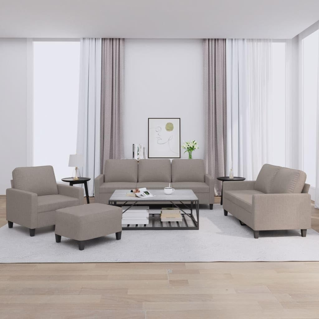 Générique Zestaw 4-osobowej sofy Taupe Fabric