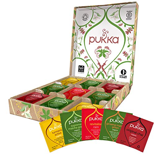 Pukka Thee Biologisch Active Selectie Box, Verjaardagscadeau, Giftset - 45 zakjes, 9 smaken - 1 box