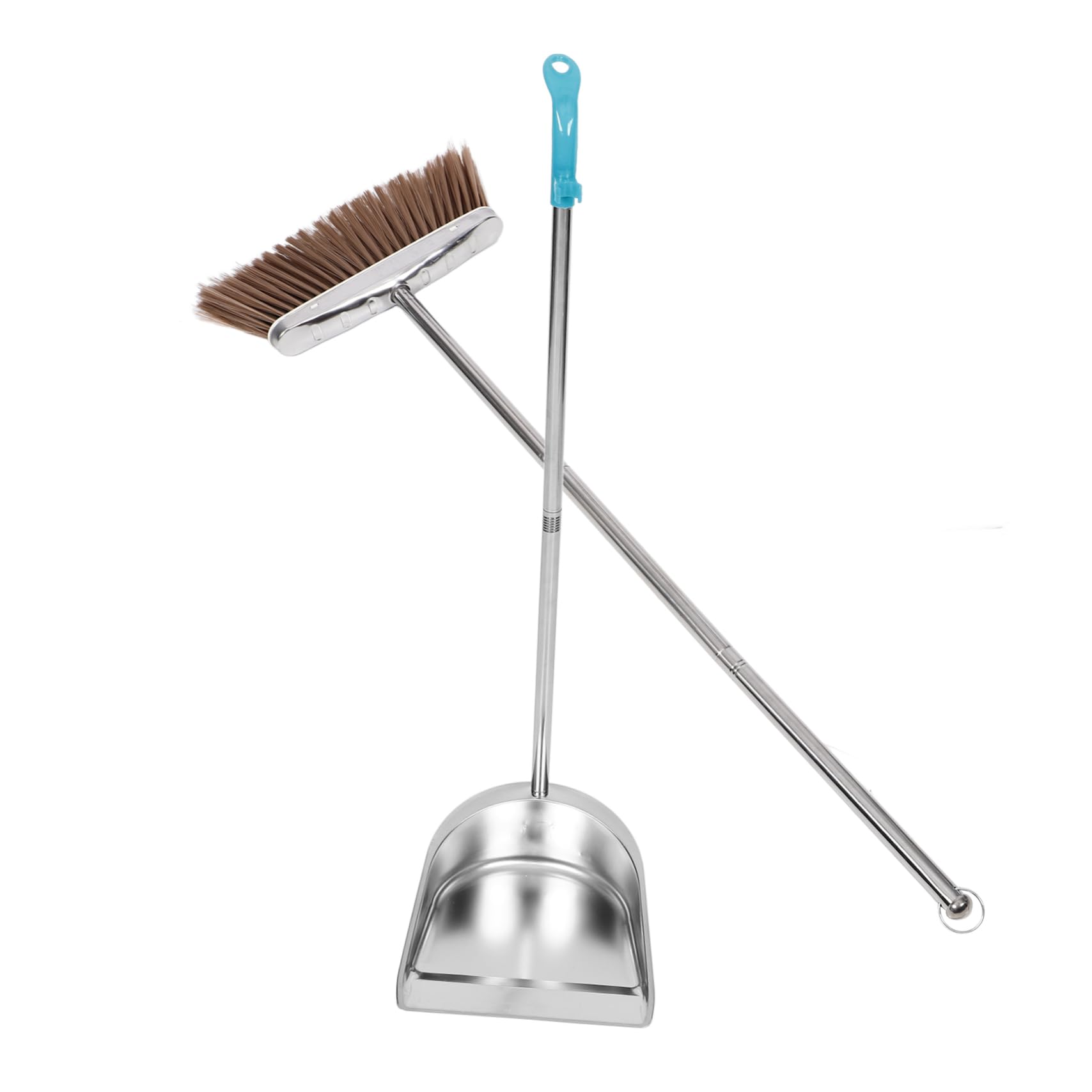 BUTIFULSIC 1 Set Stainless Steel Trash Shovel Cleaning Broom Outdoor Broom Patio Broom Indoor Broom and Dust Pans Stand up Dust Pan and Broom Sweeping Dustpan Standing Dust Pan Garbage Silver