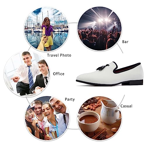 Image of Meijiana Mens Loafers Wedding Dress Shoes Slip-On Loafers for Men Tuxedo Suit Shoes