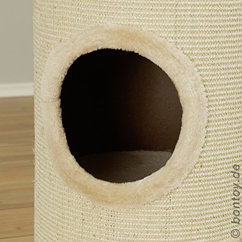 Bontoy Kratztonne Buddy in Creme I 37 cm x 100 cm I mit weichem Liegebett I DREI Höhlen