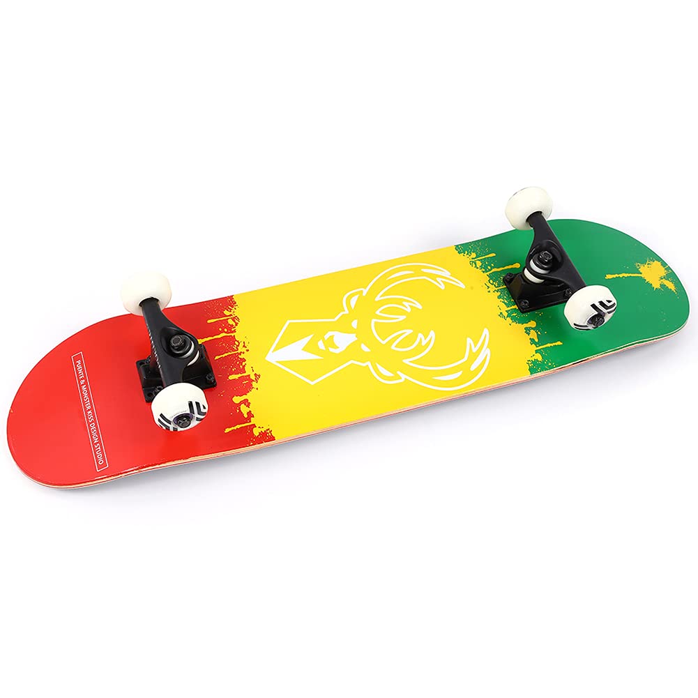 Alomejor Patineta Luminosa para Niños, Tabla Curva Doble de Arce, Ruedas