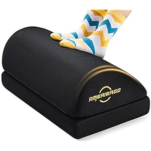 AMERIERGO Adjustable Foot Rest – Office Under Desk Foot Rest with 2 Adjustable Heights, Ergonomic Foot Rest with Non…