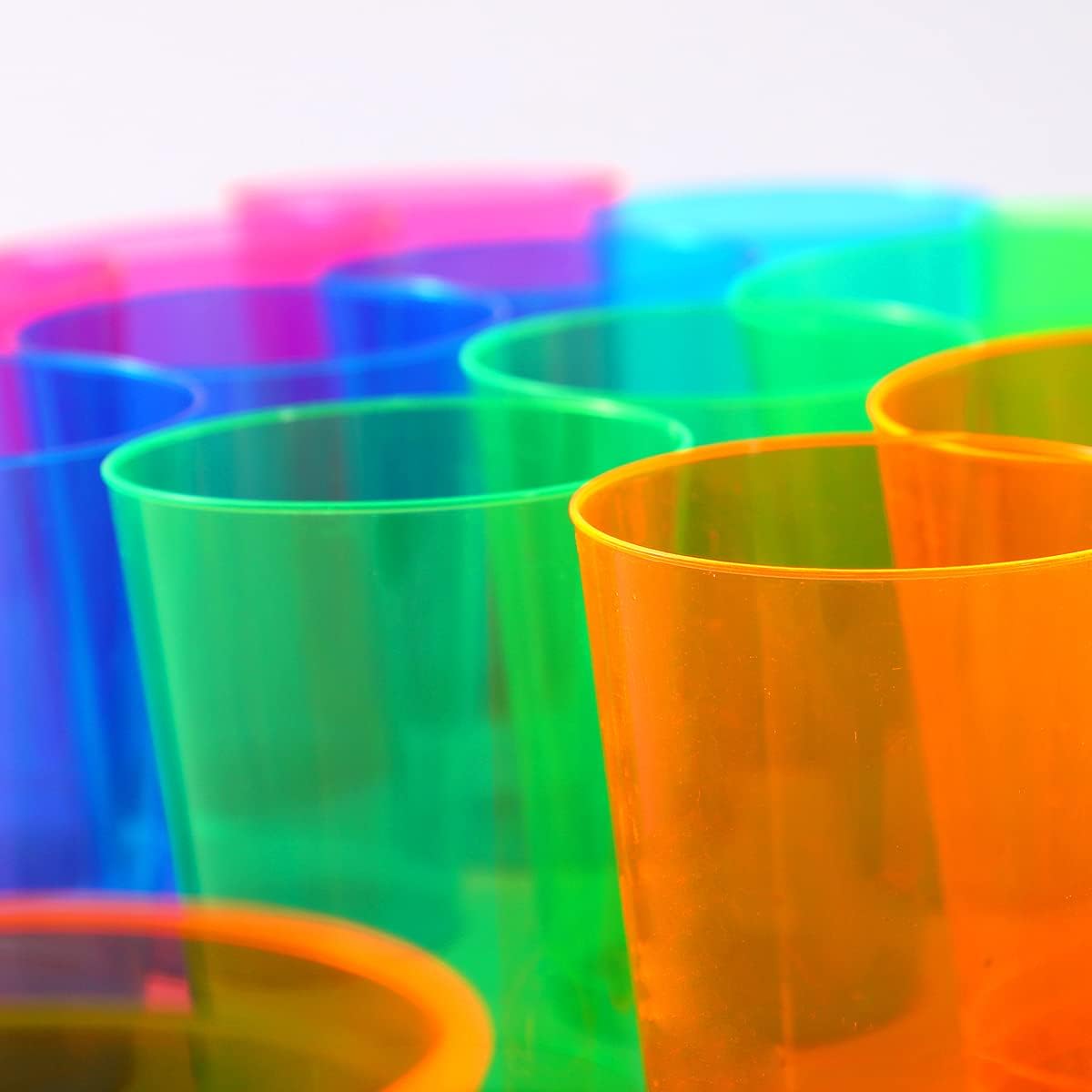 Neon Disposable Cups - 100 10oz Party Tumblers -7