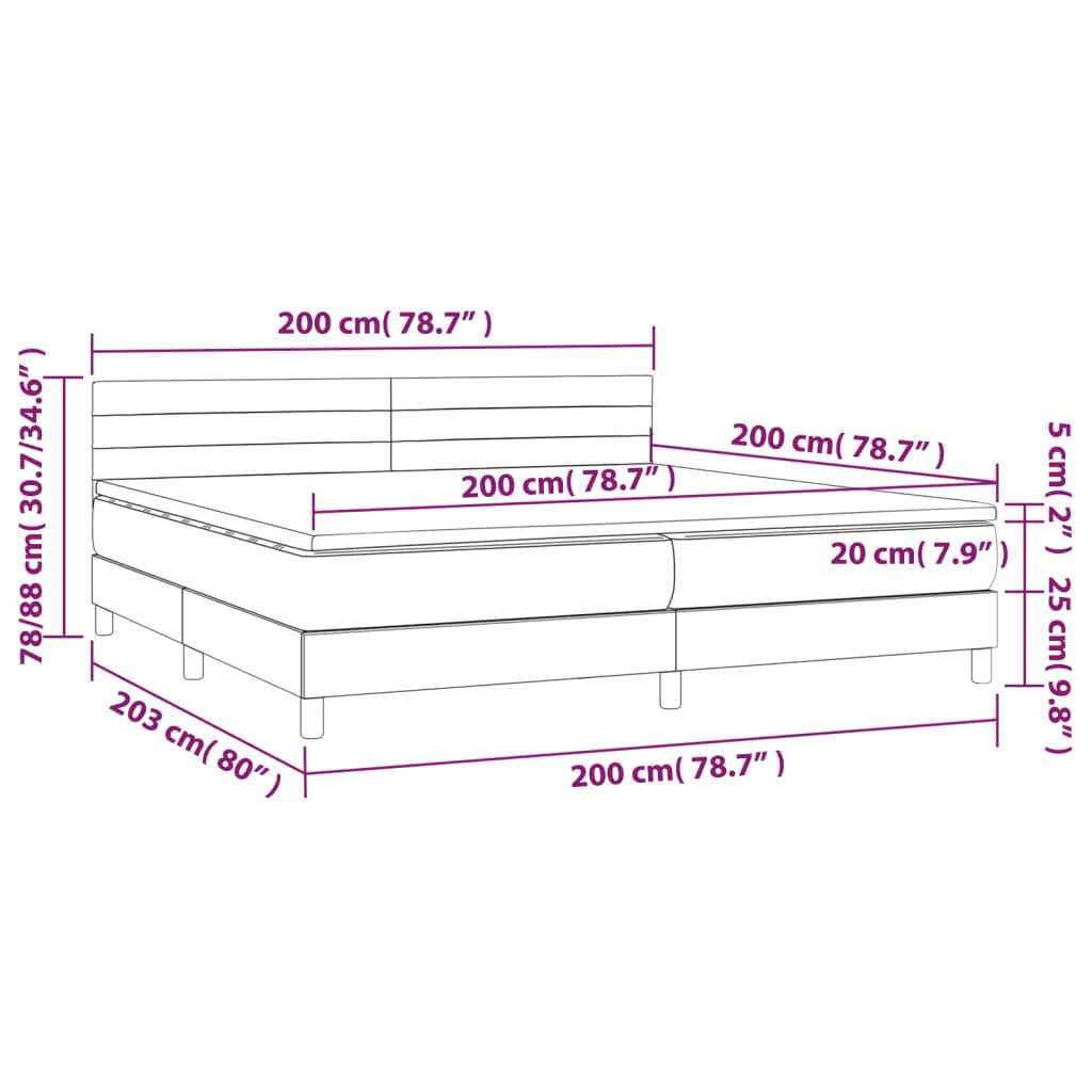 Tkanina oddychająca z regulowanym zagłówkiem 200x200 cm kremowy | Łóżko kontynentalne z materacem kremowe 200x200 tkanina z zagłówkiem sprężynowy regulowany