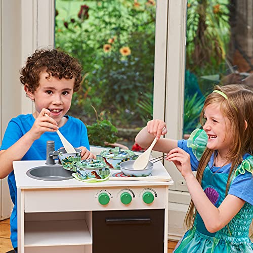 Wobbly Jelly – „Stampfe-Dino”-Spielküche – 11-teiliges Spielküchenset für Kinder mit Töpfen und Pfannen – Kinder… – Bild 7