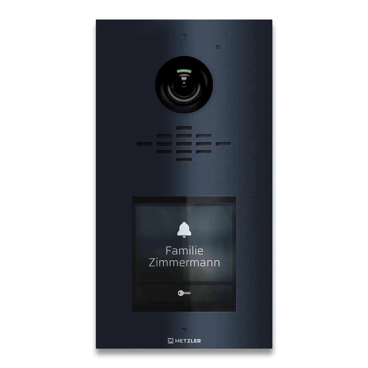 Metzler Video Sprechanlage für 1-500 Parteien Komplett Set - Anschluss 2-Draht - Türsprechanlage mit IPS Touchscreen-Display und 1x Innenstation Kit, Anthrazit aus V2A Edelstahl | VDM10 2.0 Horizon
