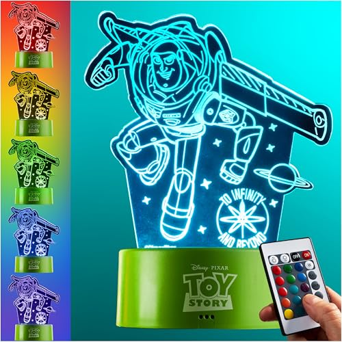 Get Trend Disney Toy Story Veilleuse LED, Lampe USB Pile, 16 Couleurs & 4 Modes, Table de Chevet et Bureau Lampe avec Luminosité Réglable (Multi Toy Story)