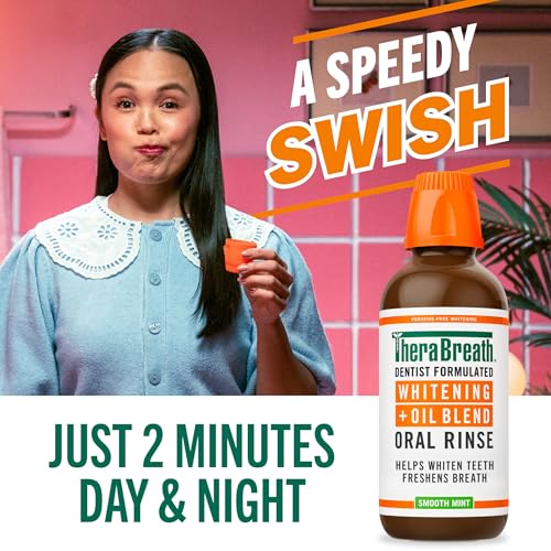 TheraBreath Whitening + Oil Blend Oral Rinse, Smooth Mint, 16 fl oz - image 5
