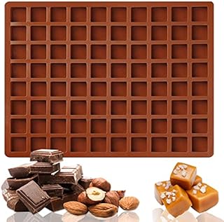 80-Cavity Square Candy Silicone Molds, Bite-Size, Perfect for Caramel, Chocolate, Praline, Ice Cube