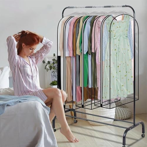 Clear Garment Bags - Hanging Clothes Storage | Closet Suit Cover Organizer | Gusseted Garment Bags With Zipper, Thickened Suit Storage Bags, Clothes Cover For Coats And Shirts2