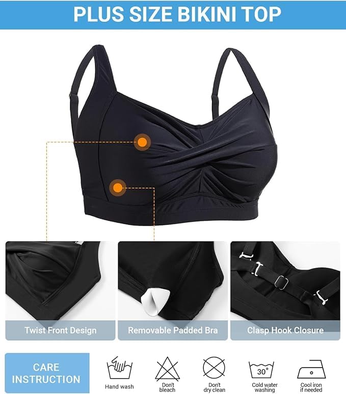 Daci Women's Plus Size Bikini Sets - High Waisted Two-Piece Swimsuits with Tummy Control - Image 4