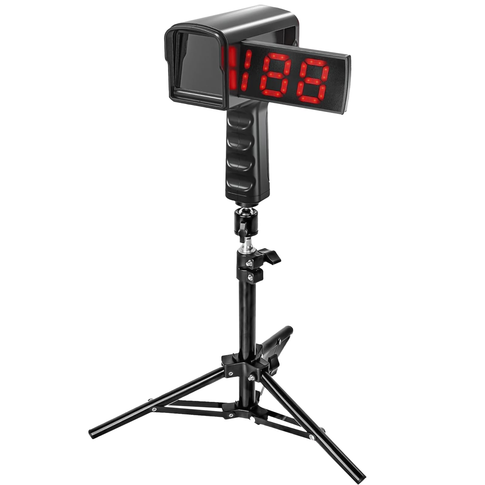 Playaput Speed Ball Radar – Geschwindigkeitsmesser für Bälle 5–199 km/h – Fußball, Tennis, Baseball – Handheld & Stativ – LED & LCD Anzeige
