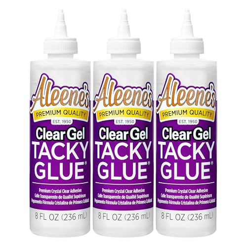 Aleene's Clear Gel Tacky Glue for Crafts, Nontoxic, Applies and Dries Clear, 8 fl oz 3 Pack