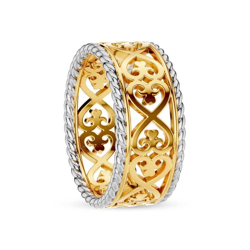 Image of KISNA 9KT / 14KT / 18KT OrnaTwist Yellow Gold Band For Women | S14