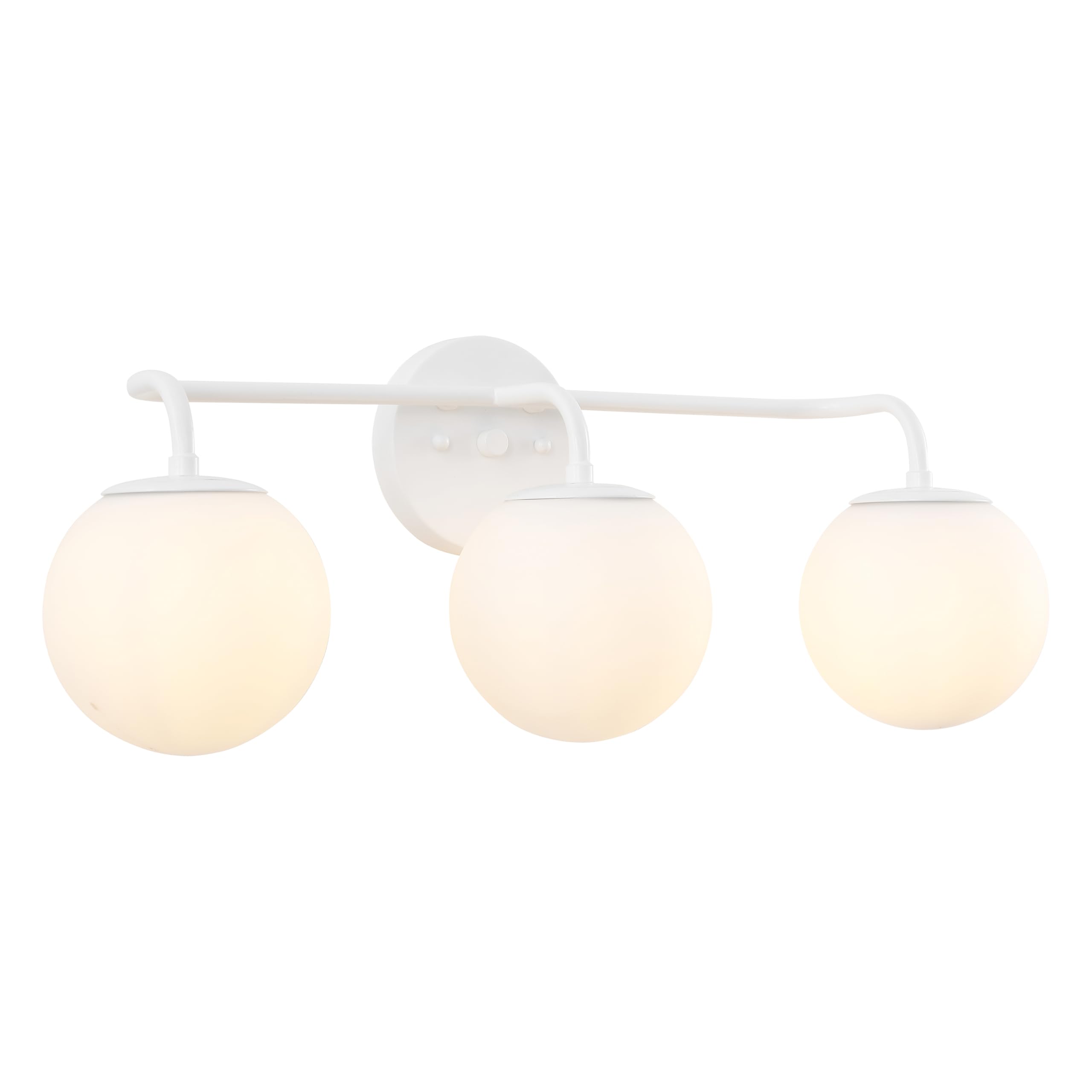 JONATHAN Y Louis Parisian Globe 25" Vanity 3-Light, White