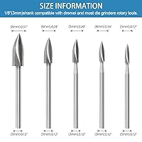 Vista 6 de Herramientas de tallado de madera para herramienta rotativa, 5 piezas de herramientas de carpintería HSS Juego de brocas de grabado