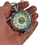 OGLE-Waterproof-Silver-Magnifier-Luminous-Chain-Fob-Self-Winding-Automatic-Skeleton-Half-Hunters-Mechanical-Pocket-Watch-Silver-Luminous