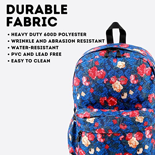Image of J World Oz Middle School Backpack for Girls & Women. Cute Kids Laptop Bookbag, Vintage Rose