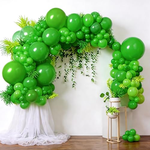 Image of Green Balloons Birthday Party Balloons - 100 Pack Balloon 12 inch for Christmas Green Themed Wedding Graduation Birthday Party Backdrop Decorations