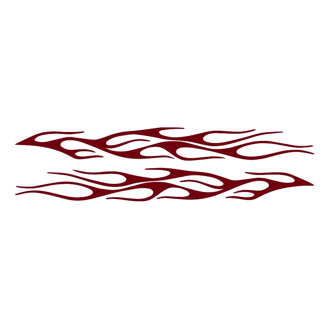 Flame Long Stripe Racing Car 4 (Burgundy) (Set Of 2) Premium Waterproof Vinyl Decal Stickers For Laptop Phone Accessory Helmet Car Window Bumper Mug Tuber Cup Door Wall Decoration