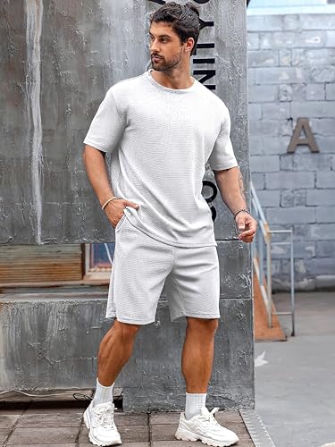 Image of Vogaan Men's T-Shirt and Shorts Set | Top & Shorts Night Suits Set | Night Wear for Men