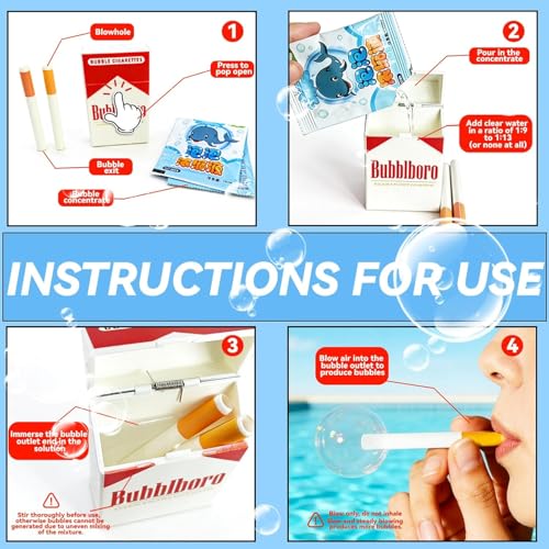 Image of Bubble Cigarette Pack Realistic Fake Cigarette Bubble Blower | Mini Cigarette Bubbles Maker for Stress Relief, Novelty Fidget Toy, Funny Party Favor, Prank Gift & Desk Toy for Adults