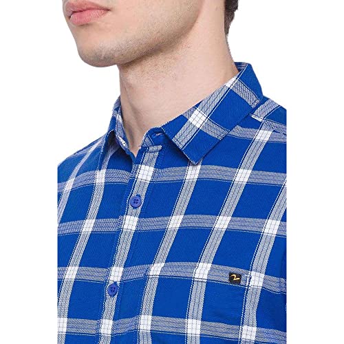 Image of Spykar Men's Checked Slim Fit Shirt