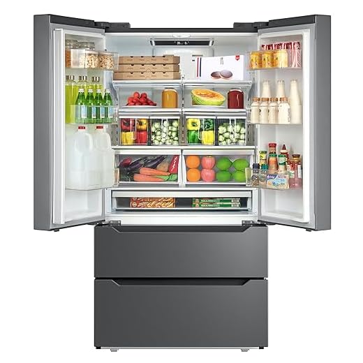 SMETA 36 Inch 22.5 Cu.Ft Counter Depth French Door Refrigerator Bottom Freezer with Auto Ice Maker for Home Kitchen, Stainless Steel