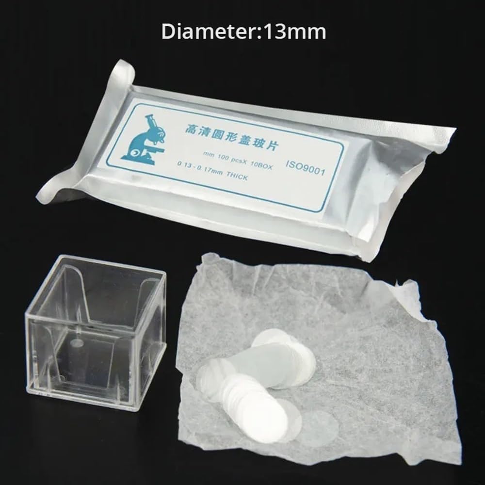 Microscopes Equipment 10Box 1000pcs 10mm 13mm 14mm 15mm Round Microscope Slide Cover Thickness 0.13-0.17mm(13mm)