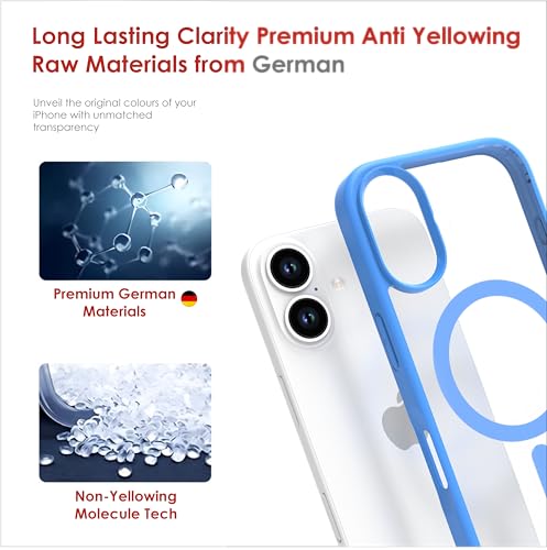 Image of Polycarbonate Case for iPhone 16 Plus, [Military Grade Drop Protection] Full Body Heavy Duty Rugged Case Shockproof Protective - Combo [1 Case + Screen Protector + Camera Lens] Blue
