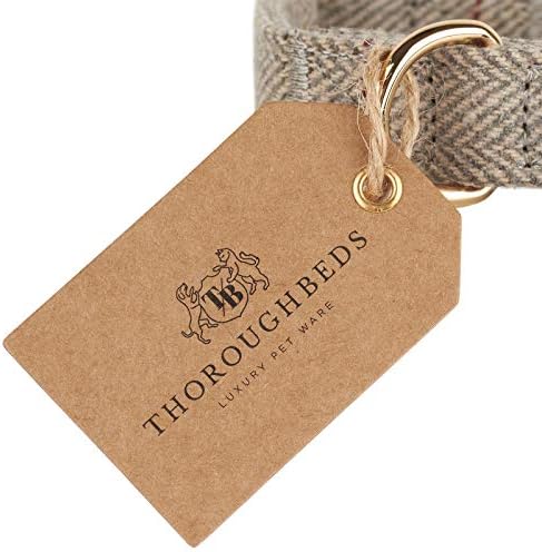 Thoroughbeds Light Grey Herringbone Tweed Dog Collar - Extra Small Size