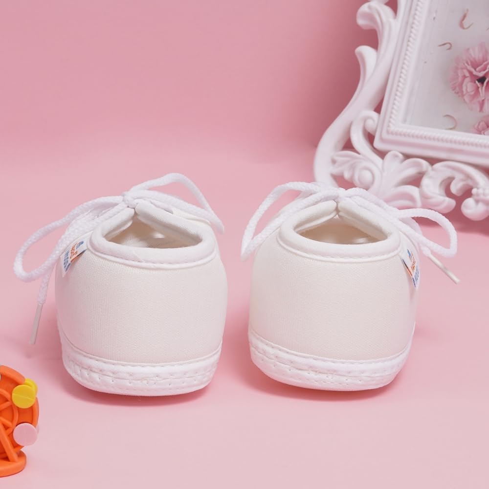 Neska Moda 6 To 12 Months Baby Boys & Baby Girls Cotton Lace Booties-(White)-BT2157 1