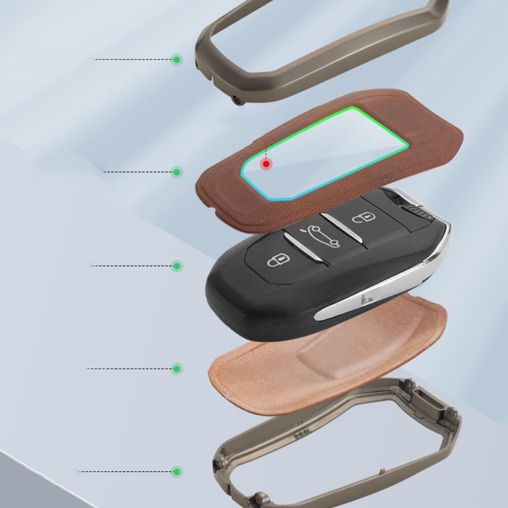 Auto Zinco Lega Chiavi Custodie, per DS ds7 ds5 ds6 ds9 New Energy ds3 4s 5LS Key Cover Impermeabile Resistente all'Usura AntiGraffio Protezione Accessori,B/Brown-Gun Color
