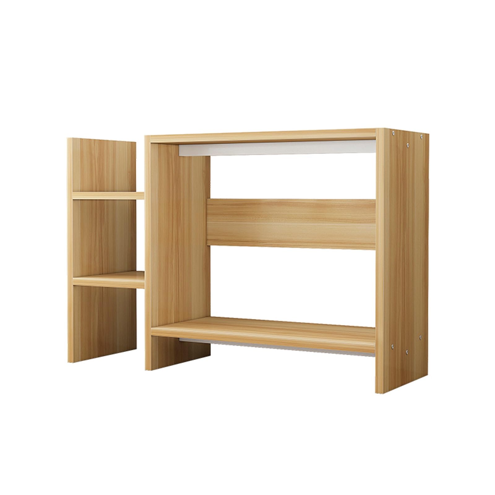 Scaffale da Scrivania Salvaspazio Piccolo Scomparti Aperti Libreria da Scrivania in Legno Può Ospitare un Monitor da 32 Pollici per Ufficio Casa Dormitorio Scaffale Scrivania(Natural,89 * 30 * 64cm)