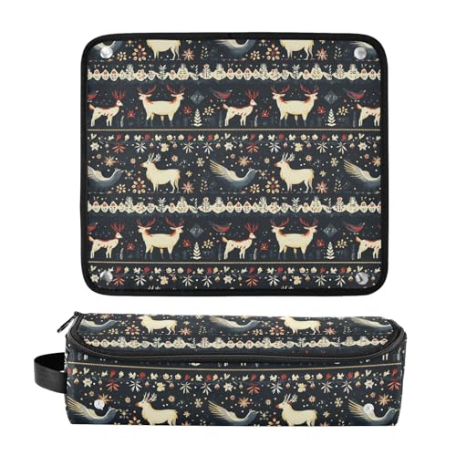 Bolsa organizadora de viaje resistente al calor para herramientas de cabello Folk Traditional Marble miniatura 3