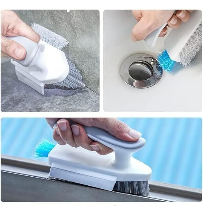 4 in 1 Tile Cleaner Brush – Multi-Purpose Grout, Gap, Floor & Corner Cleaning Tool with Ergonomic Handle – Deep Clean Tiles, Bathrooms, Floors, and More 4