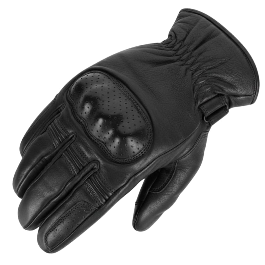 MDM Gants Moto Homme Cuir Véritable Doublés – Coques Rigides Articulations, Chauds pour Temps Frais, Antidérapants, Confort Ergonomique, Gants Motard Route Touring