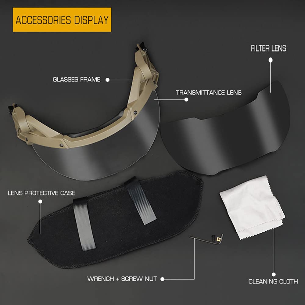 ACEXIER tactique Airsoft casque lunettes Guide Rail masque pour casque rapide rabattable masque de protection coupe-vent Anti-buée Airsoft jeu de guerre