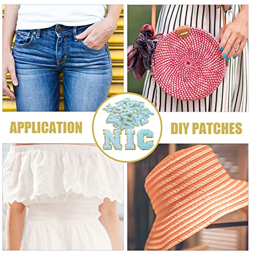 Patches à repasser et écussons brodés Uonlytech bleus pour customisation de vêtements