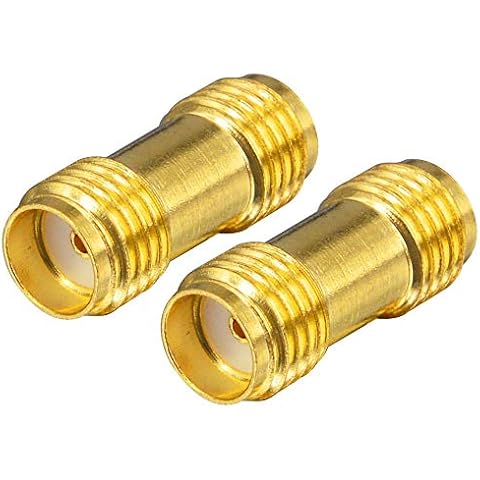 RF Coaxial Adapter Connector SMA Female to SMA Female Straight Gold-Plated Connector Pack of 2 Cover