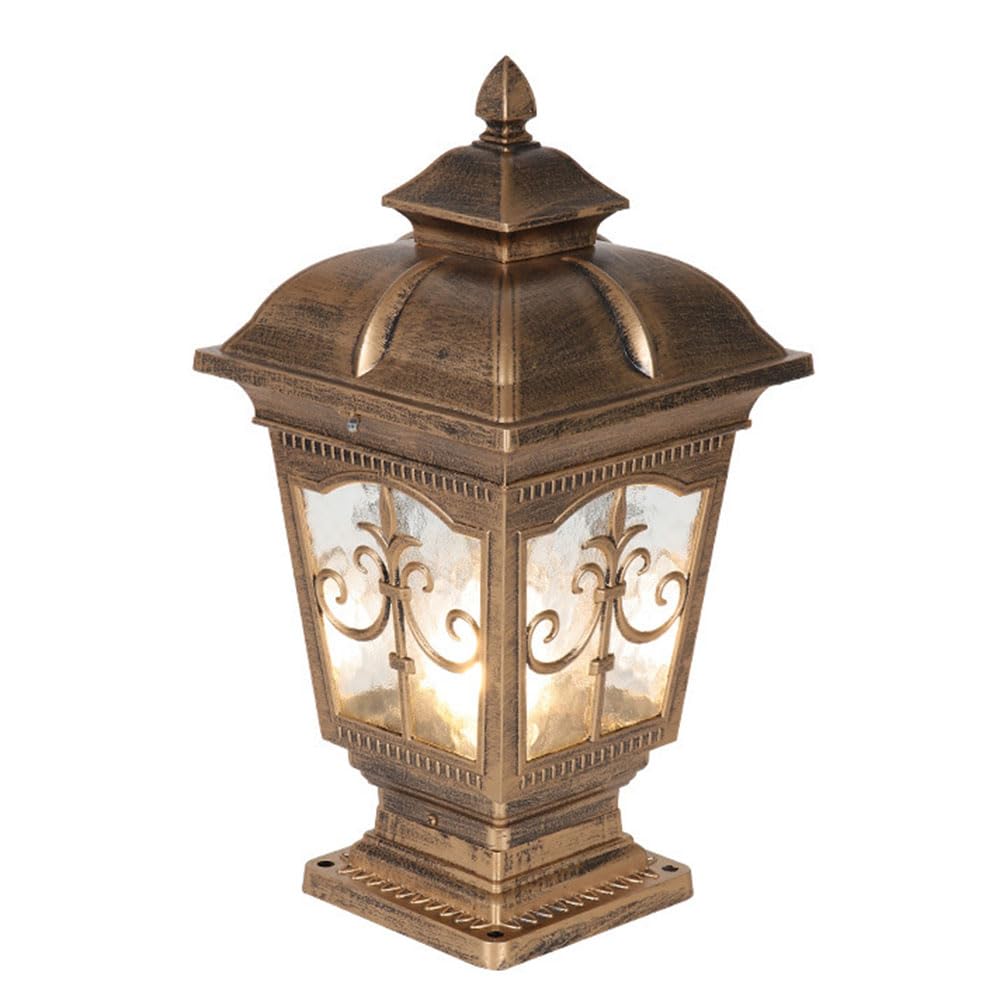 KUEYANB European Post Cap Light for Fence Deck Waterproof Hardwired Column Light for Garden Gate Outdoor Pillar Lantern Retro Wired Lantern Column Lamp for Villa Courtyard Porch Wet Location Rated