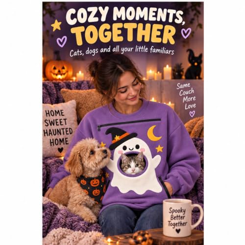 Halloween Pet Carrier Sweatshirt Pumpkin with Front Pull Pocket Sweatshirt - image 2